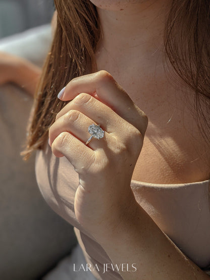 1.0-3.05 CT Oval Lab Grown Diamond Solitaire Engagement Ring
