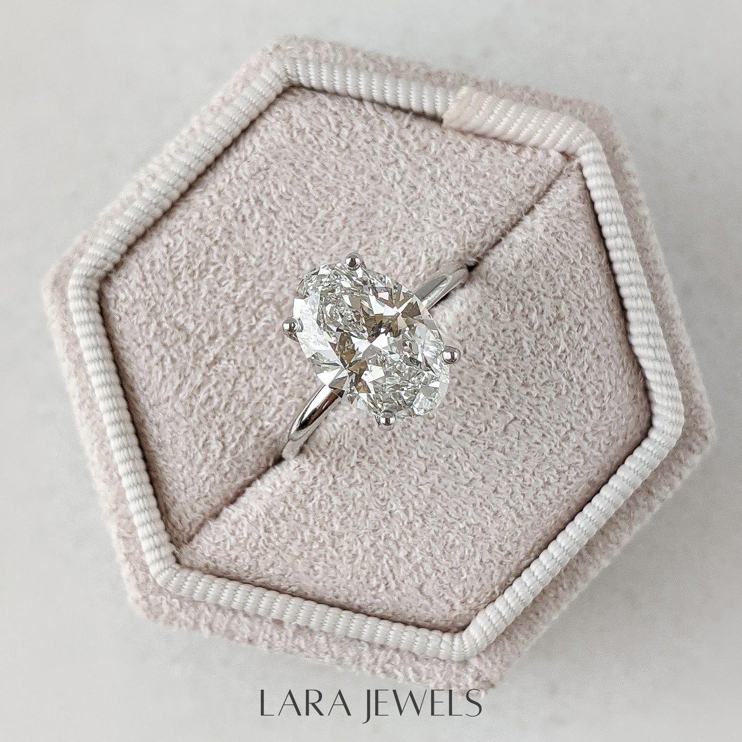 1.0-3.05 CT Oval Lab Grown Diamond Solitaire Engagement Ring