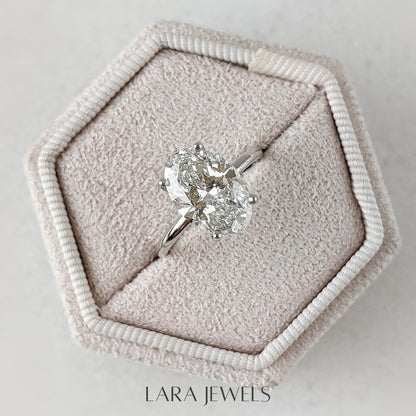1.0-3.05 CT Oval Lab Grown Diamond Solitaire Engagement Ring