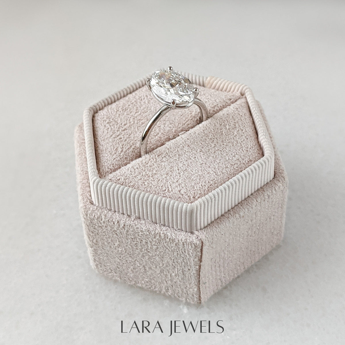 1.0-3.05 CT Oval Lab Grown Diamond Solitaire Engagement Ring