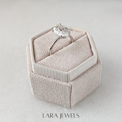 1.0-3.05 CT Oval Lab Grown Diamond Solitaire Engagement Ring