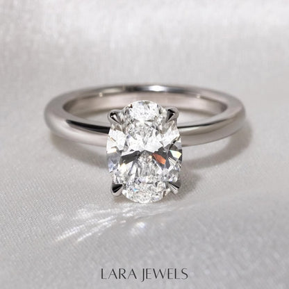 1.00 - 3.56 CT Oval  Lab Grown Diamond Solitaire Style Engagement Ring