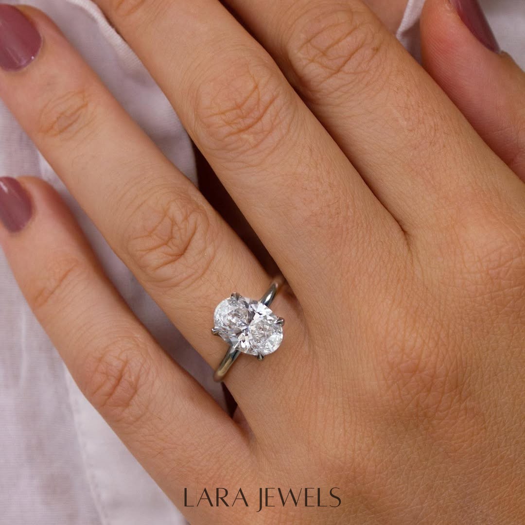 1.00 - 3.56 CT Oval  Lab Grown Diamond Solitaire Style Engagement Ring