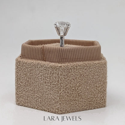 1.50-3.25 CT Round Lab Grown Diamond Three Stones Engagement Ring