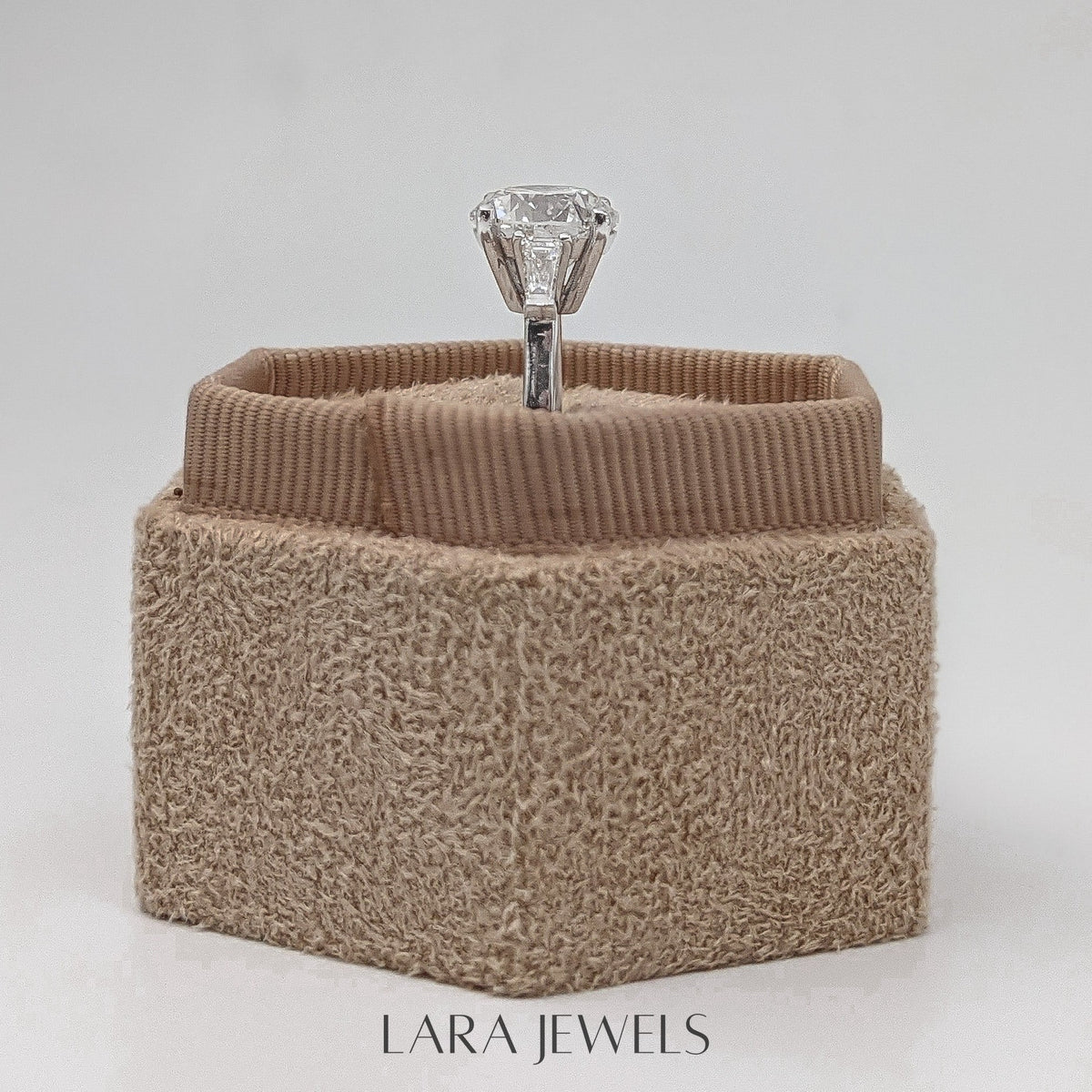 1.50-3.25 CT Round Lab Grown Diamond Three Stones Engagement Ring
