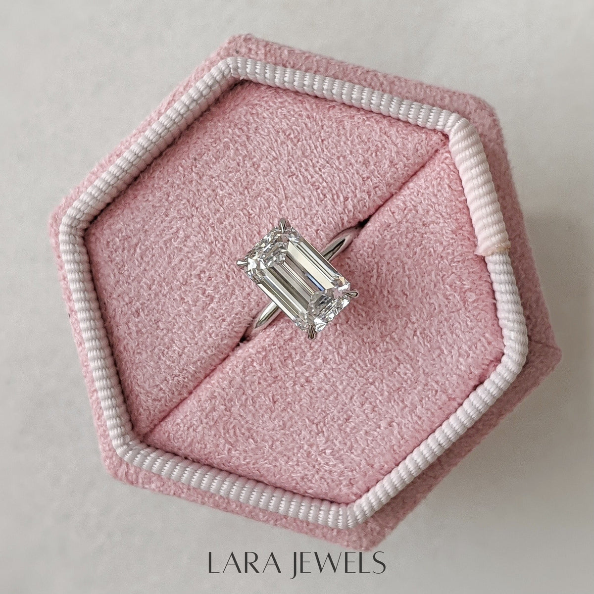 1.50-3.50 CT Emerald Lab Grown Diamond Solitaire Engagement Ring