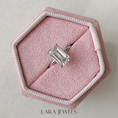 1.50-3.50 CT Emerald Lab Grown Diamond Solitaire Engagement Ring