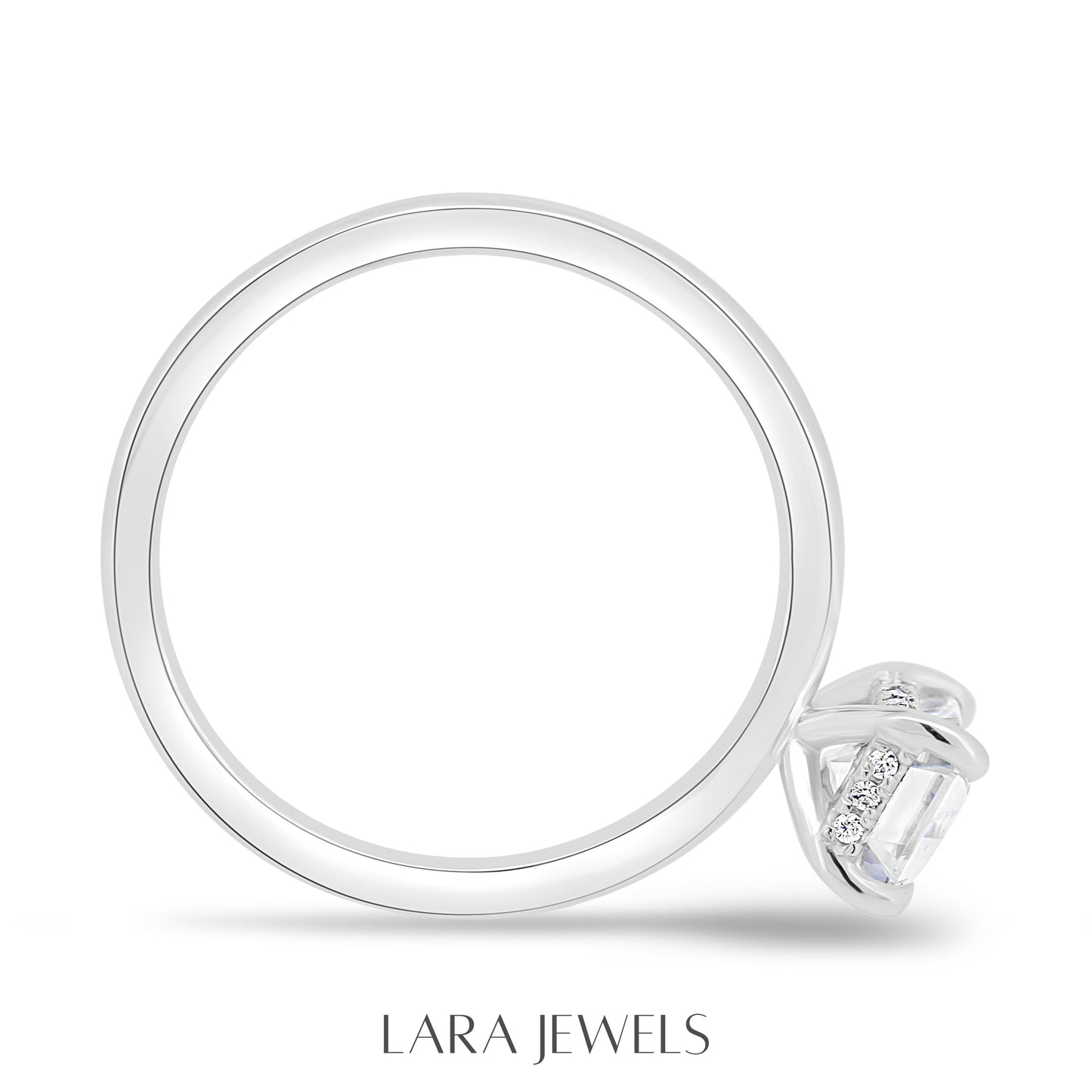 1.86-3.50 CT Emerald Lab Grown Diamond Hidden Halo Engagement Ring