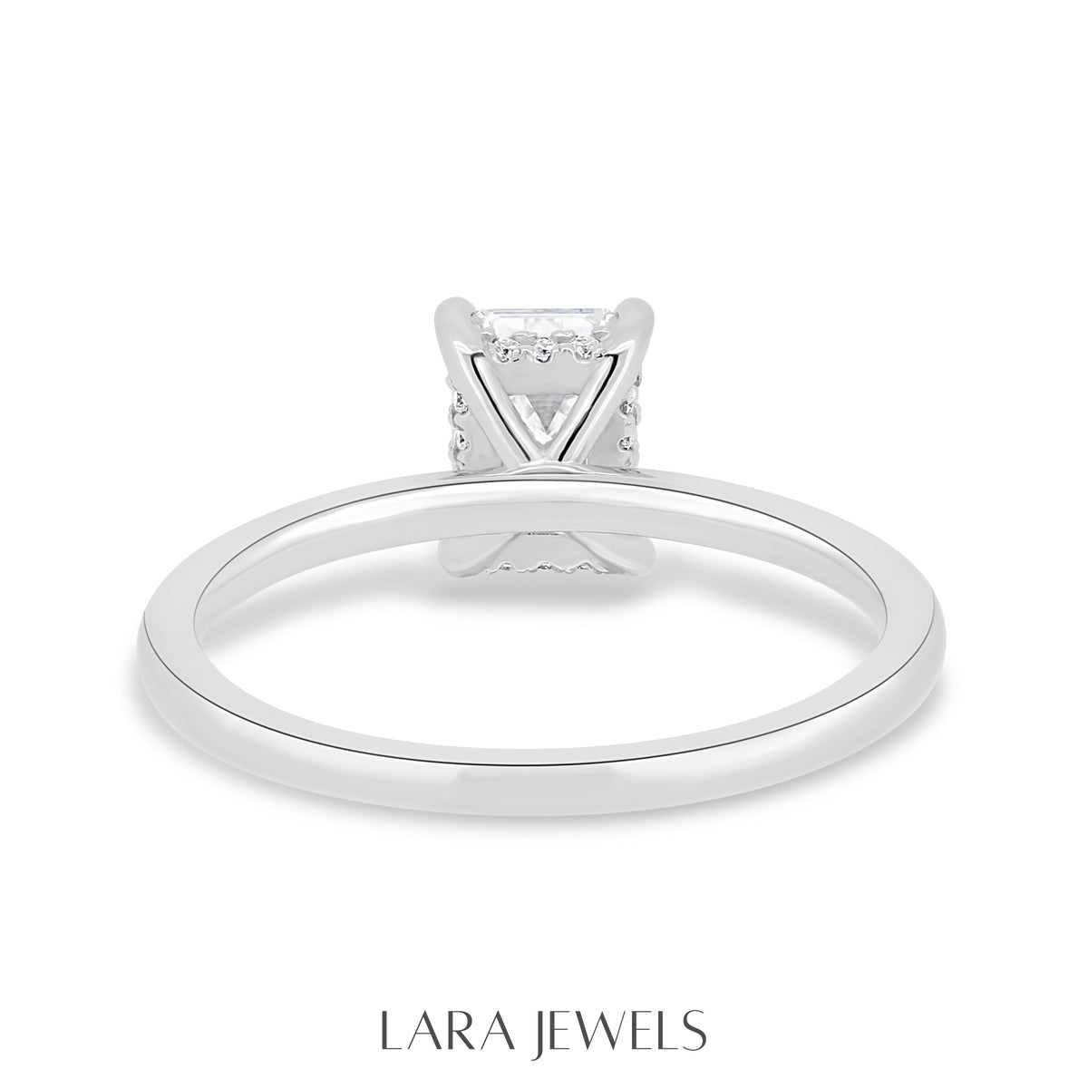 1.86-3.50 CT Emerald Lab Grown Diamond Hidden Halo Engagement Ring
