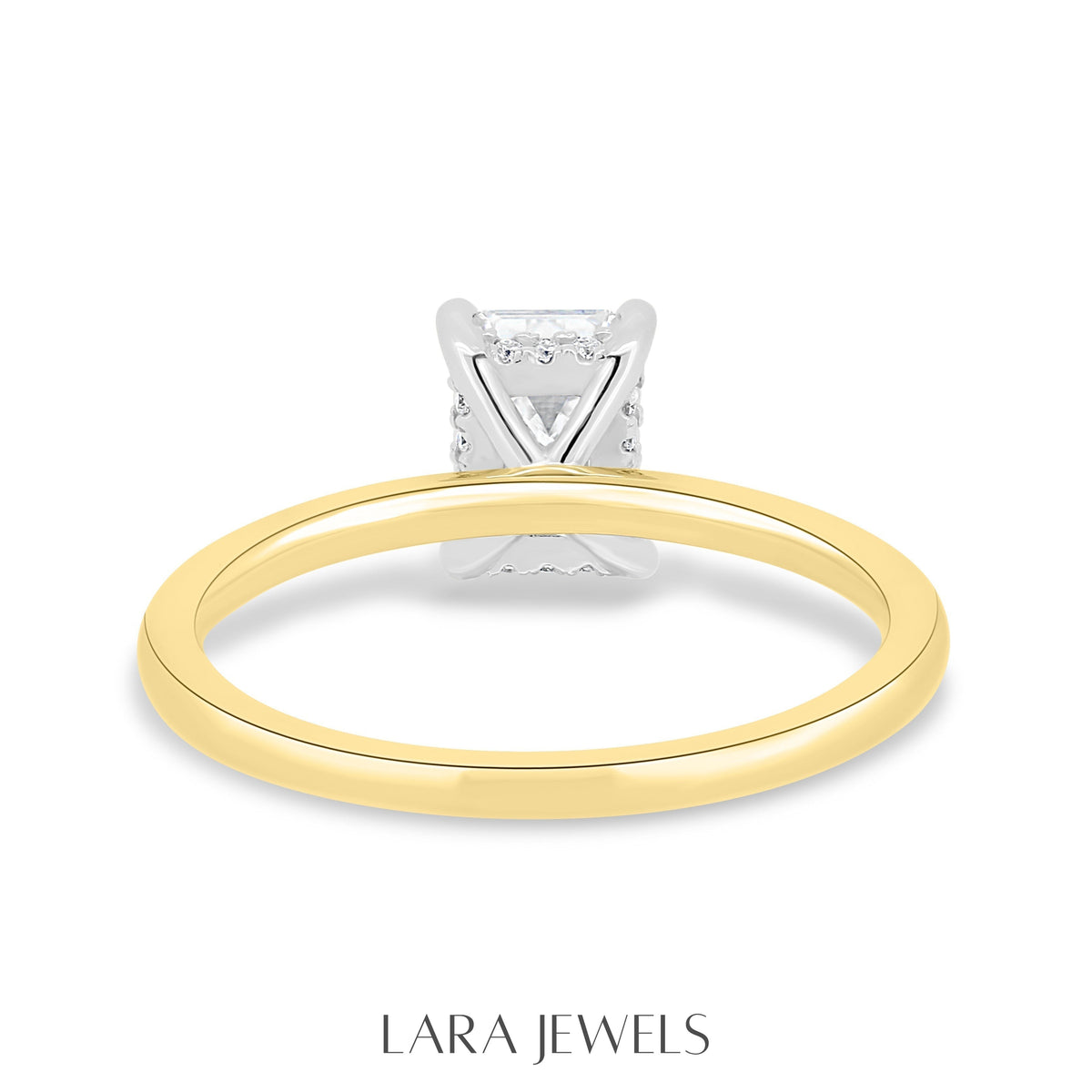 1.86-3.50 CT Emerald Lab Grown Diamond Hidden Halo Engagement Ring