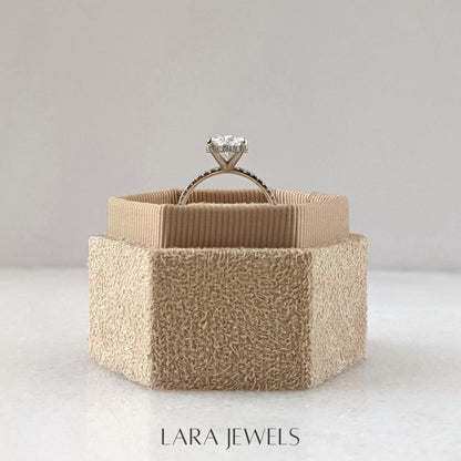 2.0-4.0 CT Oval Lab Grown Diamond Pave Engagement Ring