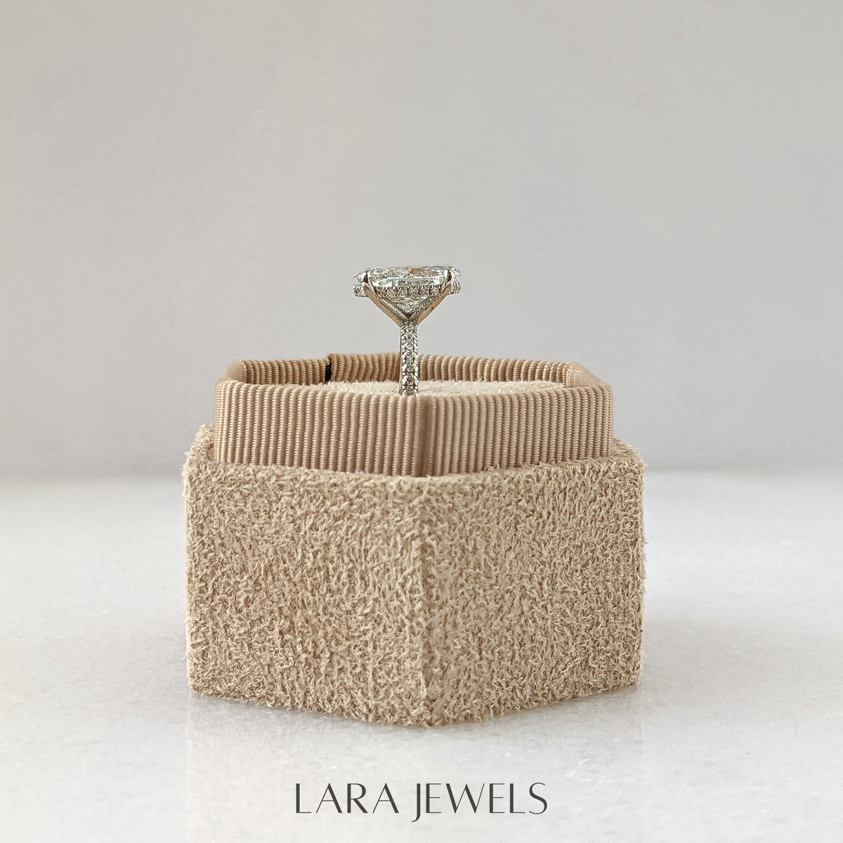 2.0-4.0 CT Oval Lab Grown Diamond Pave Engagement Ring