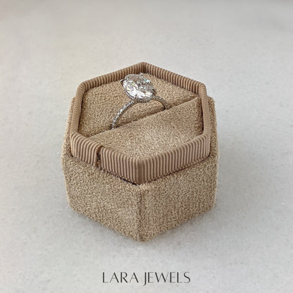 2.0-4.0 CT Oval Lab Grown Diamond Pave Engagement Ring