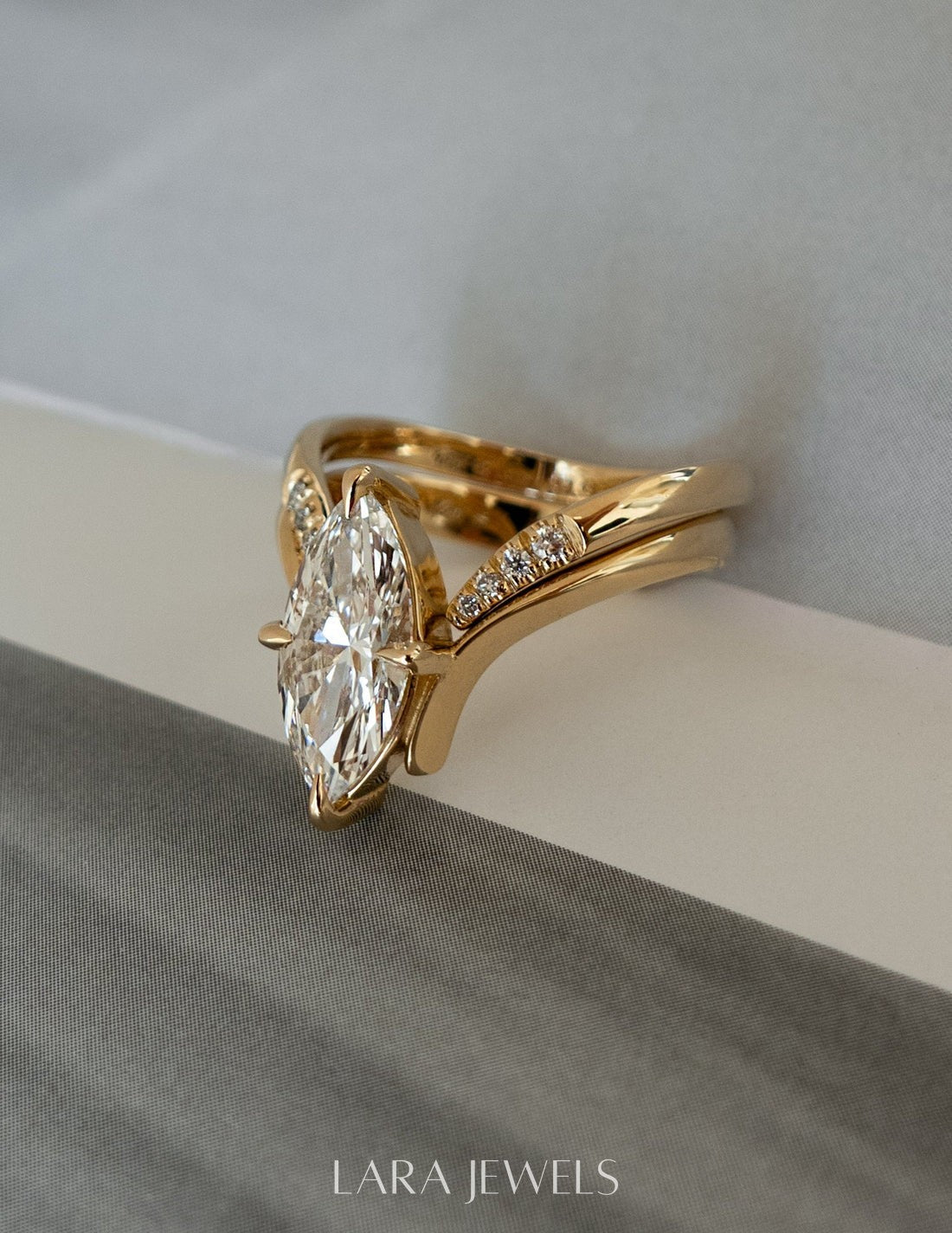 2.0 CT Marquise Lab Grown Diamond Solitaire Style Bridal Set-Kelvin