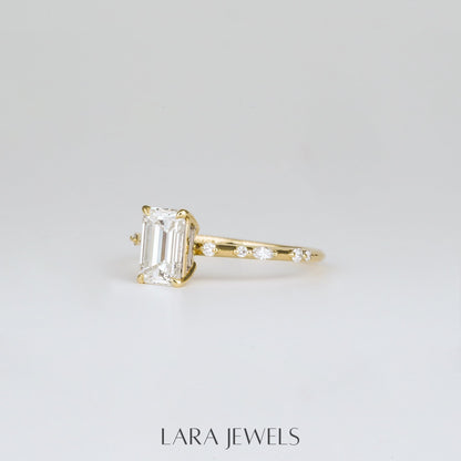 2.0 CT Emerald Lab Grown Diamond Dainty Engagement Ring- Specially Reserved for Bree