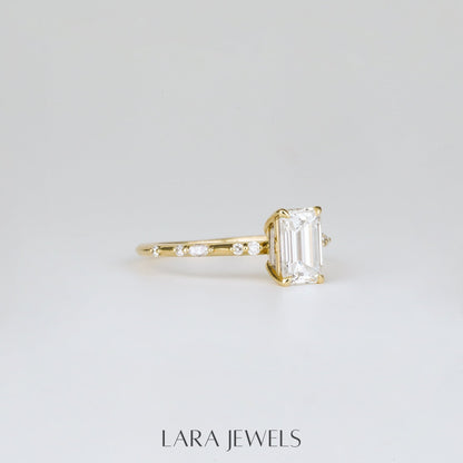 2.0 CT Emerald Lab Grown Diamond Dainty Engagement Ring- Specially Reserved for Bree