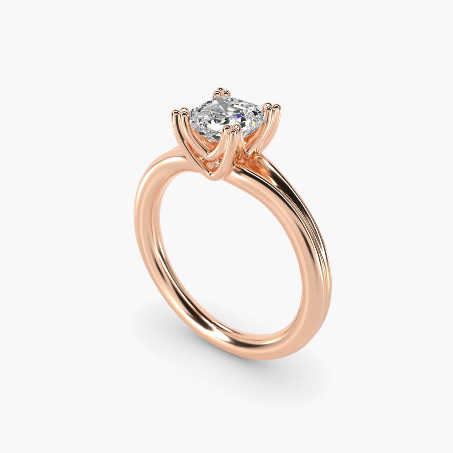 Woven Solitaire Engagement Ring In 18k Rose Gold By James Allen - Asscher Center
