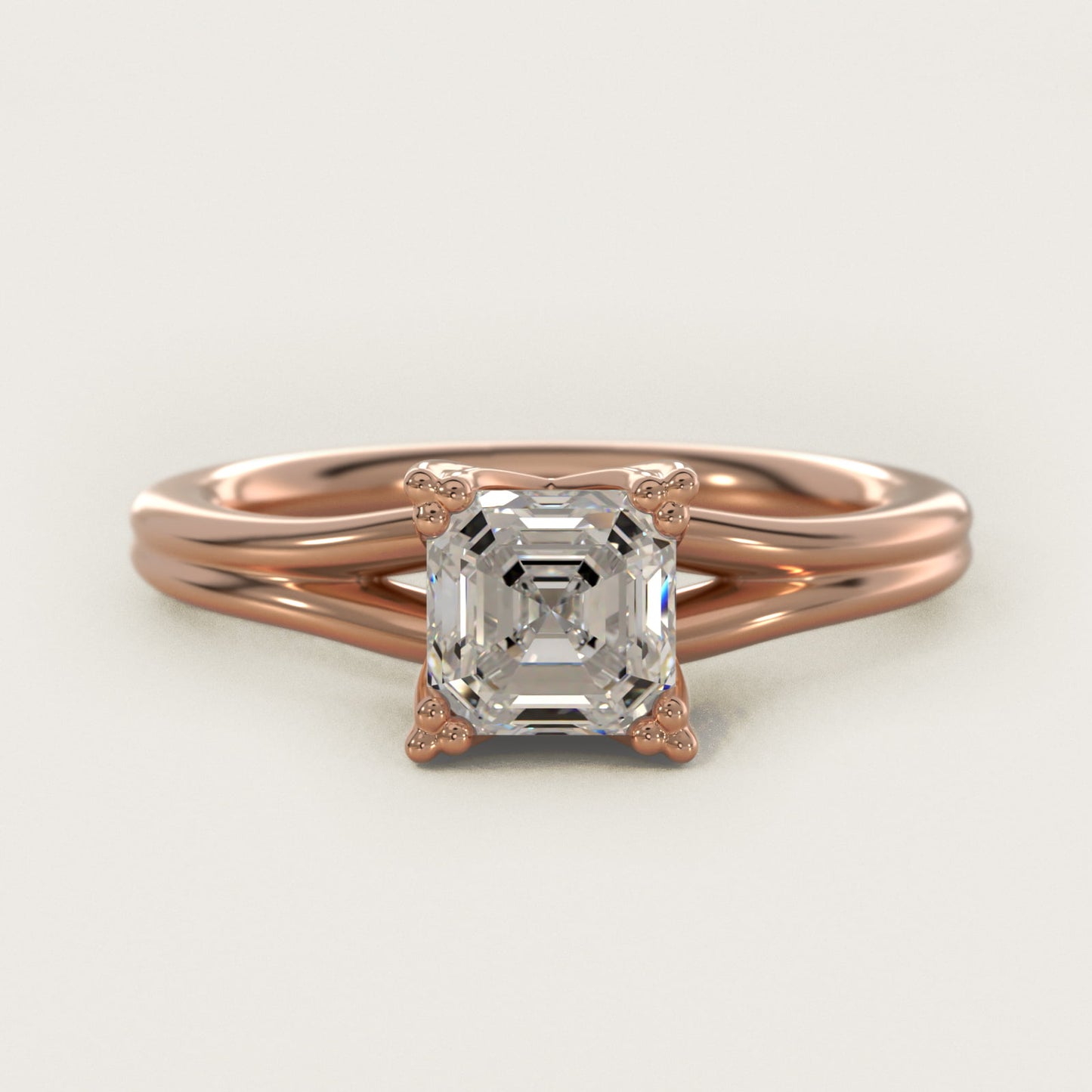 Woven Solitaire Engagement Ring In 18k Rose Gold By James Allen - Asscher Center