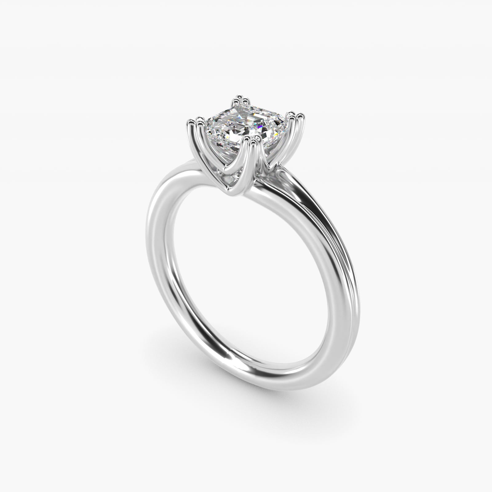 Woven Solitaire Engagement Ring In 14K White Gold By James Allen - Asscher Center