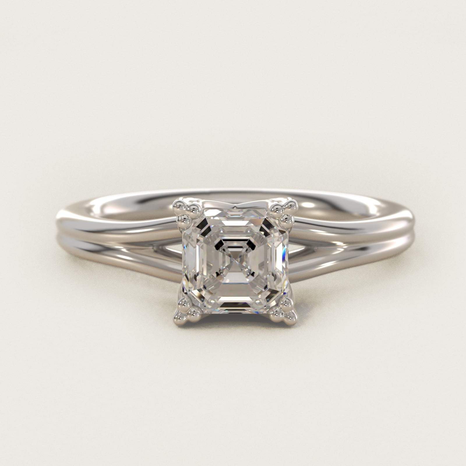 Woven Solitaire Engagement Ring In 14K White Gold By James Allen - Asscher Center