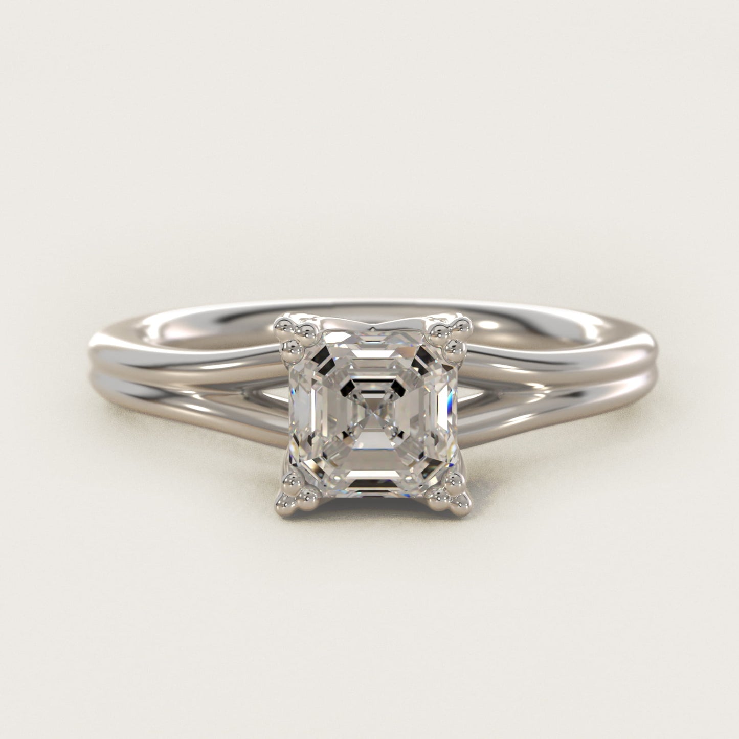 Woven Solitaire Engagement Ring In 18k White Gold By James Allen - Asscher Center