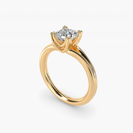 Woven Solitaire Engagement Ring In 14K Yellow Gold By James Allen - Asscher Center