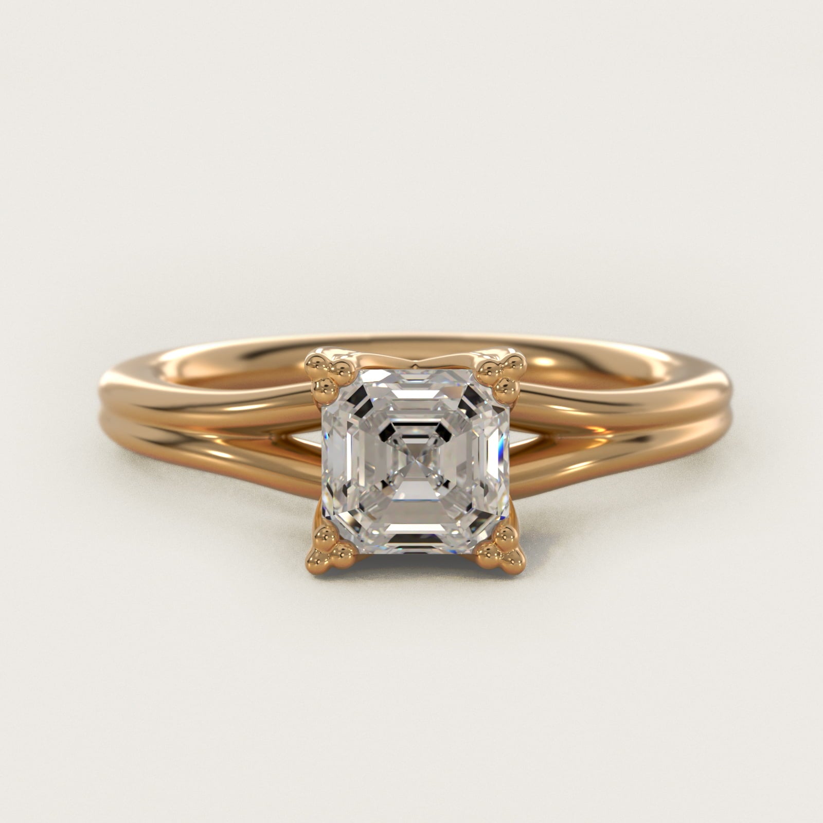 Woven Solitaire Engagement Ring In 14K Yellow Gold By James Allen - Asscher Center
