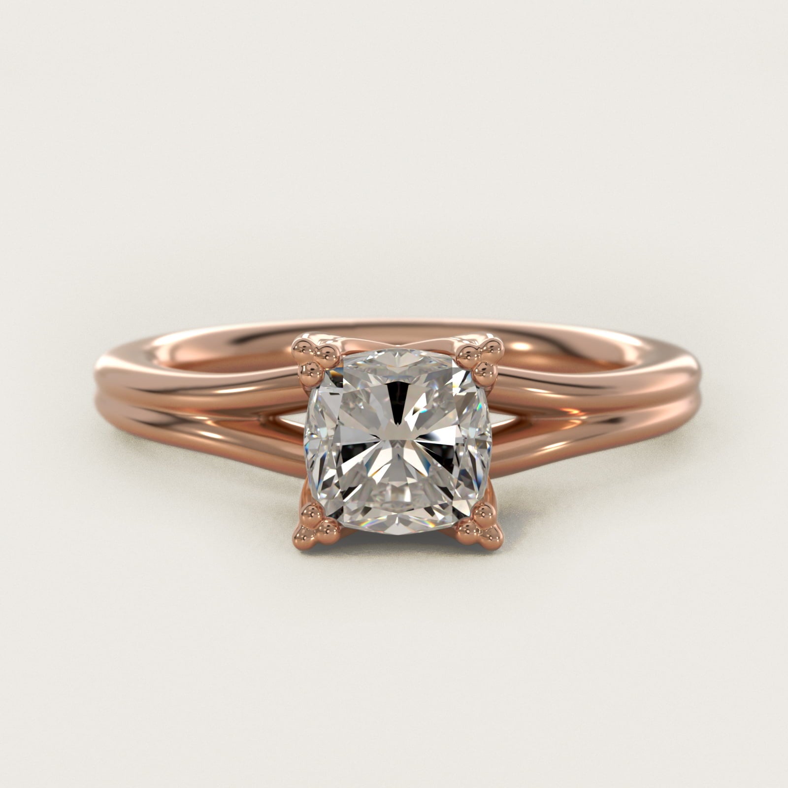Woven Solitaire Engagement Ring In 14K Rose Gold By James Allen - Cushion Center