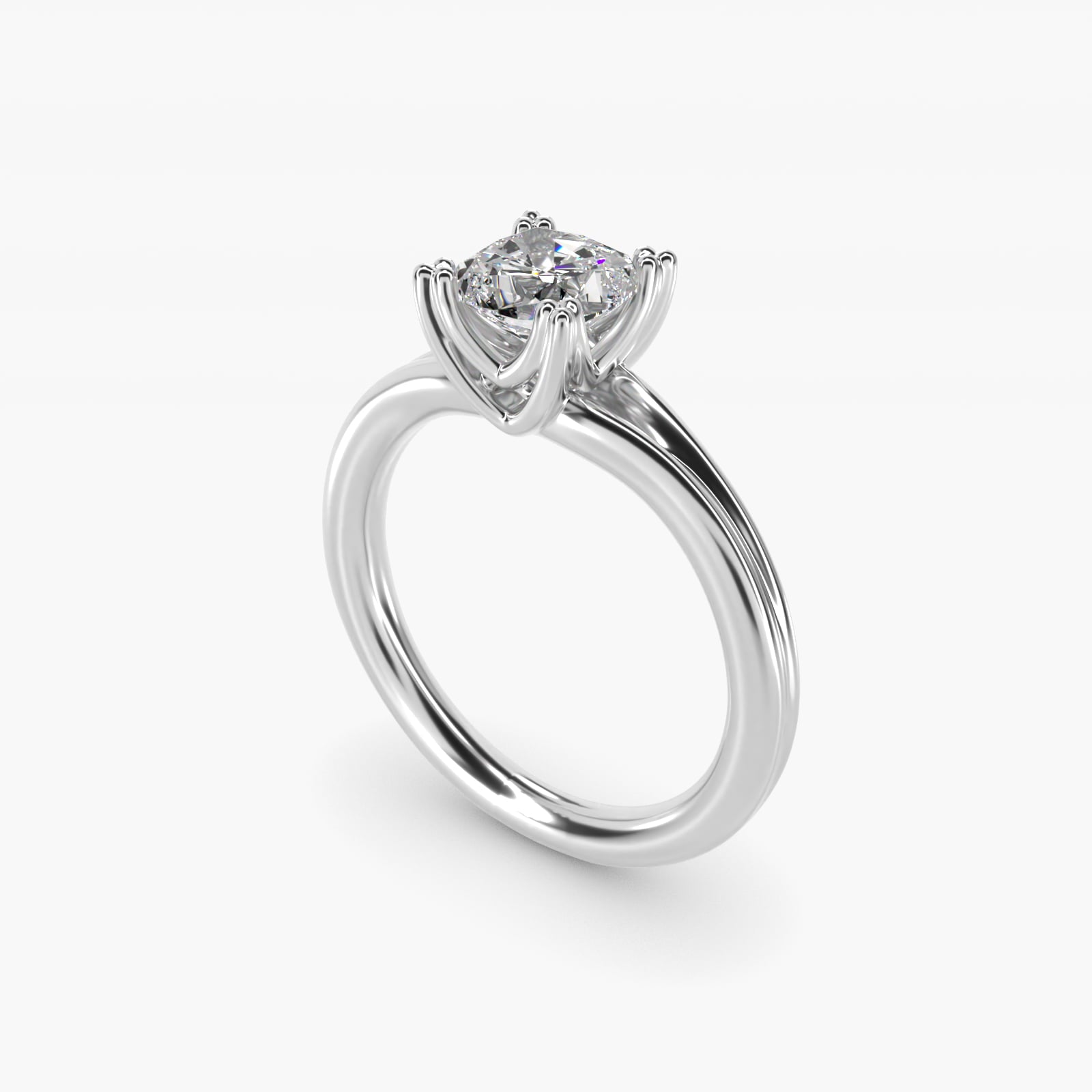 Woven Solitaire Engagement Ring In 18k White Gold By James Allen - Cushion Center