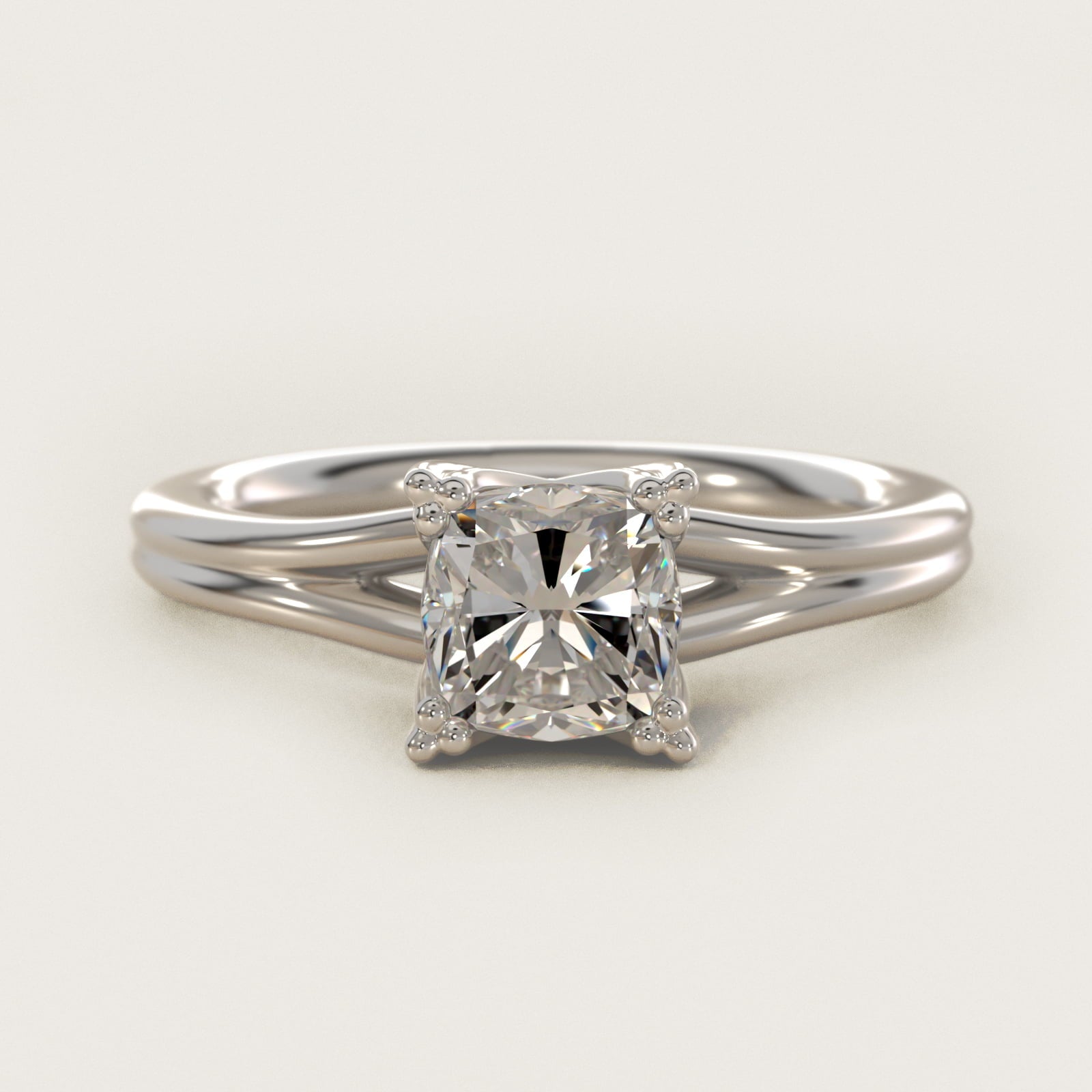 Woven Solitaire Engagement Ring In 14K White Gold By James Allen - Cushion Center