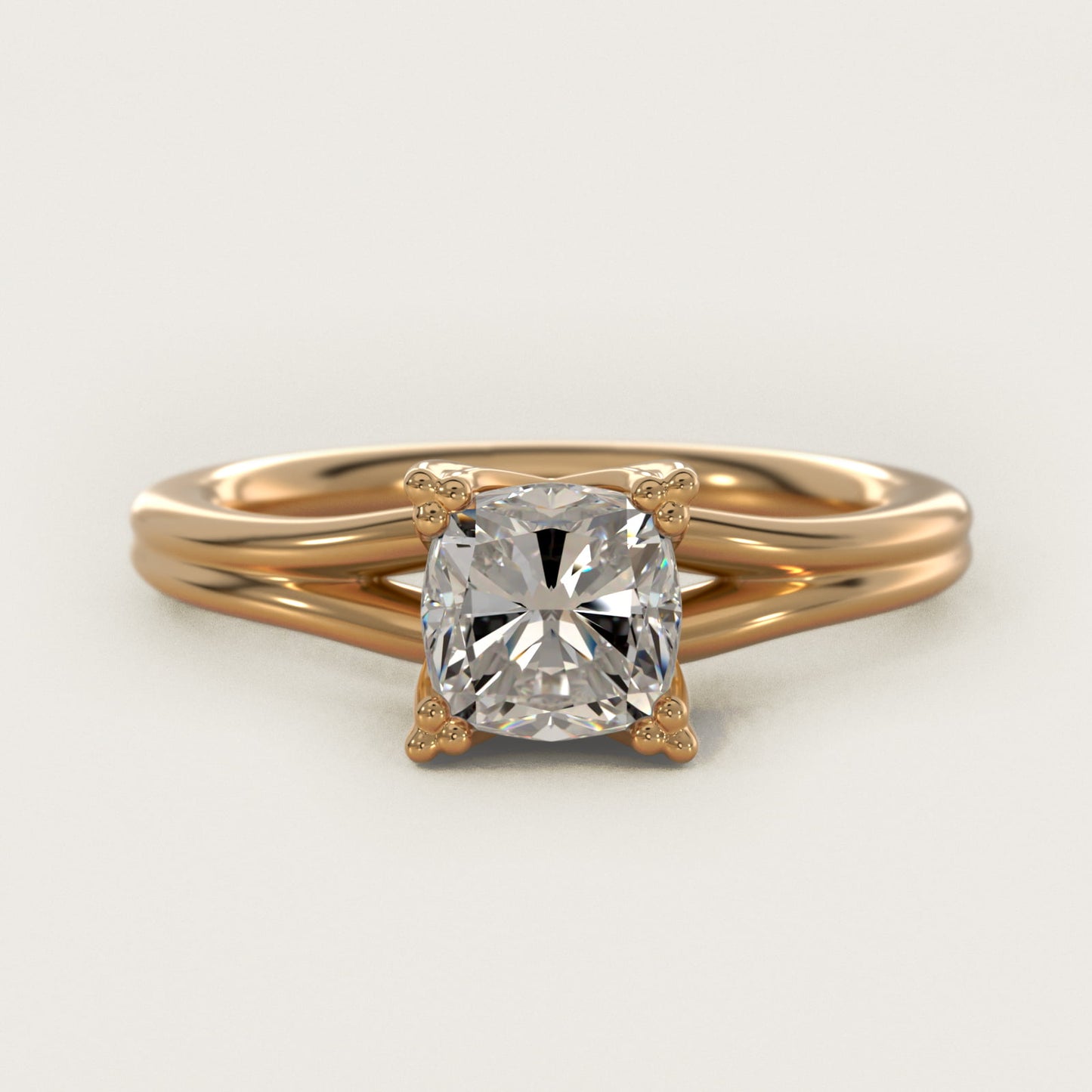 Woven Solitaire Engagement Ring In 14K Yellow Gold By James Allen - Cushion Center