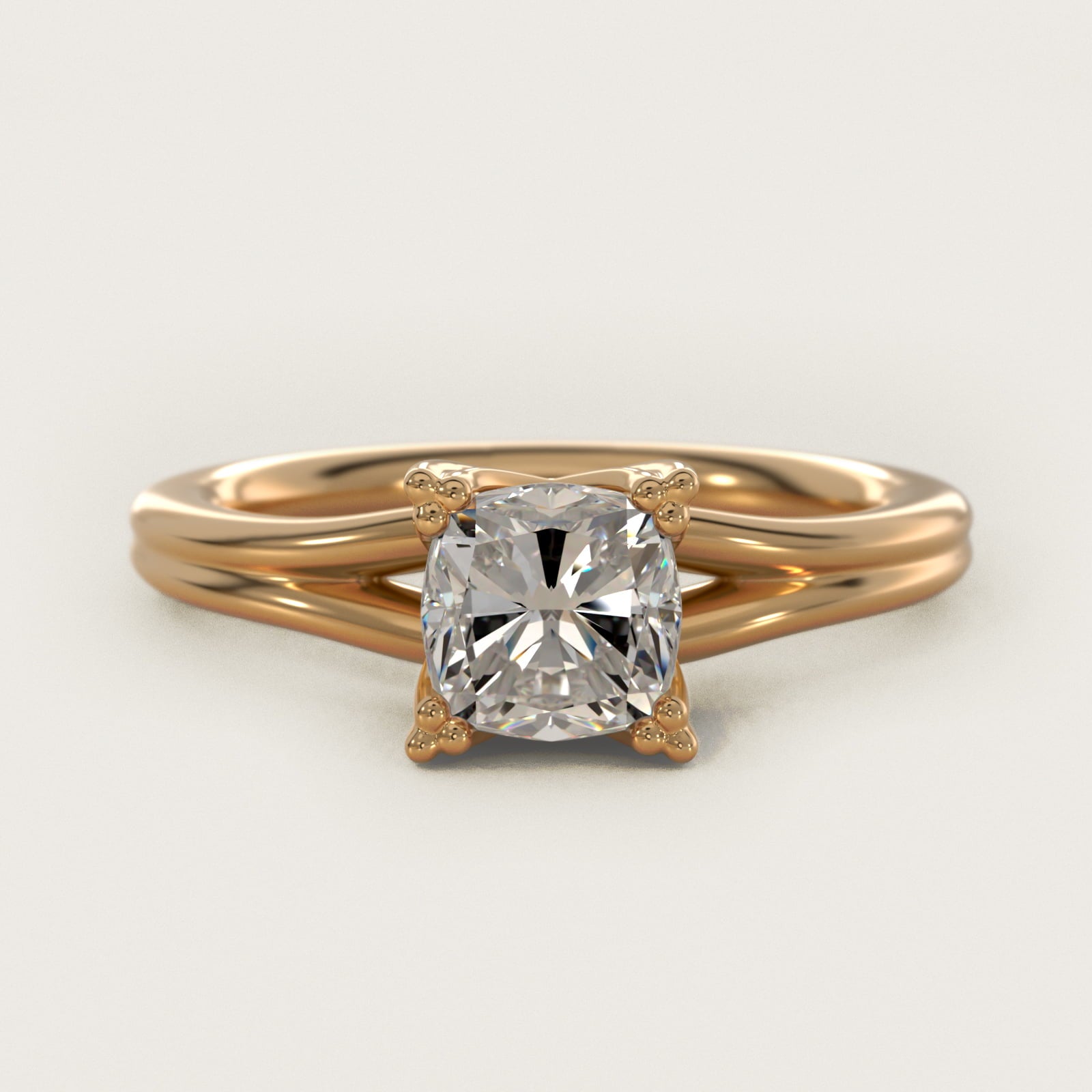 Woven Solitaire Engagement Ring In 14K Yellow Gold By James Allen - Cushion Center