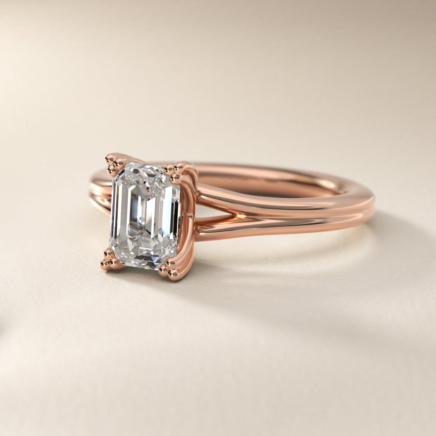 Woven Solitaire Engagement Ring In 14K Rose Gold By James Allen - Emerald Center