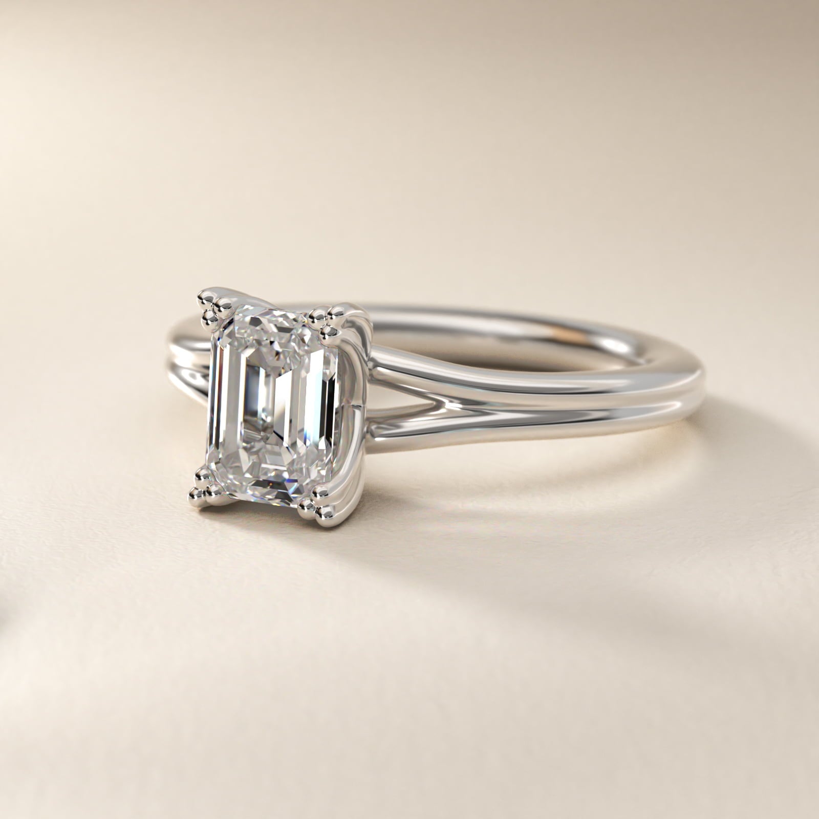 Woven Solitaire Engagement Ring In 18k White Gold By James Allen - Emerald Center