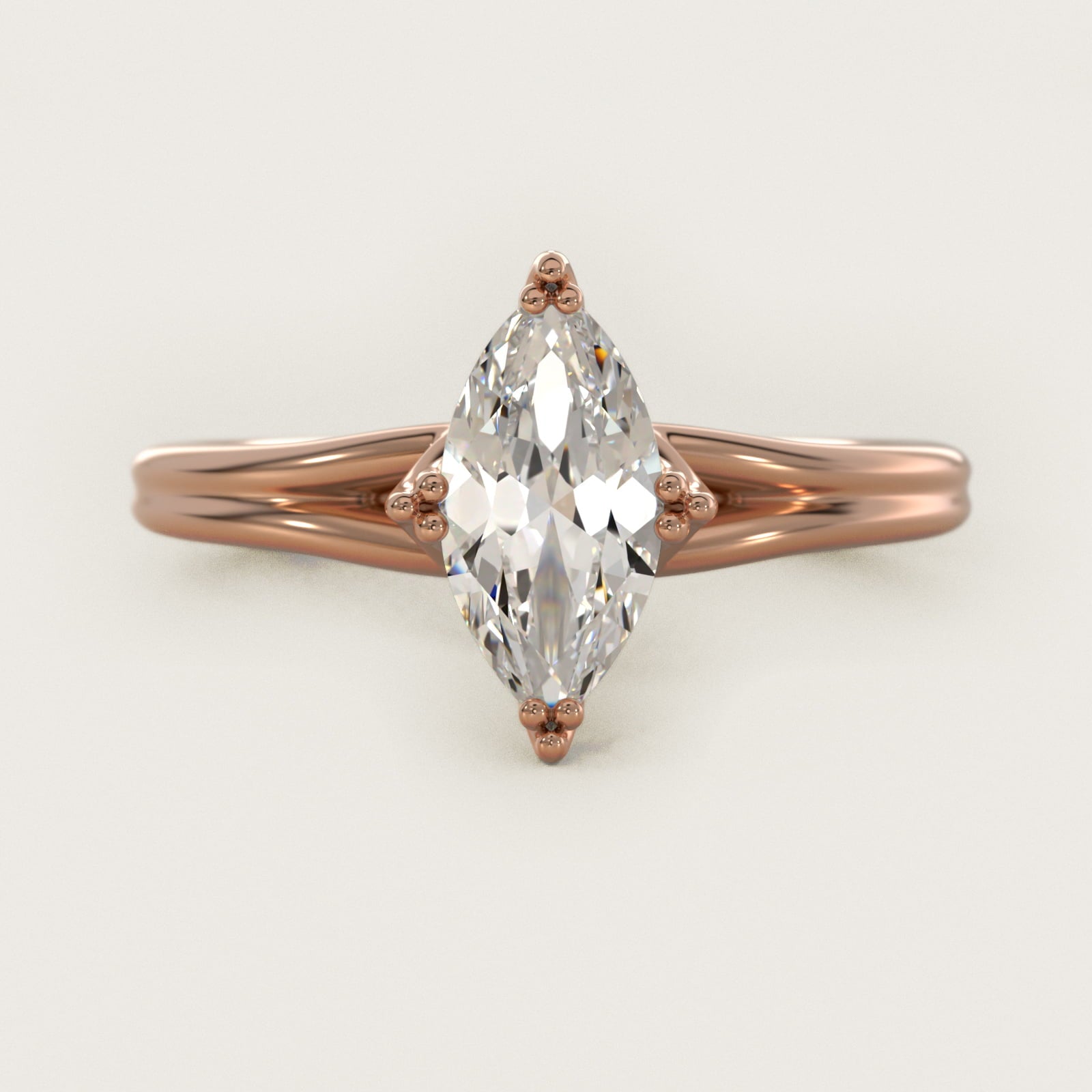 Woven Solitaire Engagement Ring In 14K Rose Gold By James Allen - Marquise Center