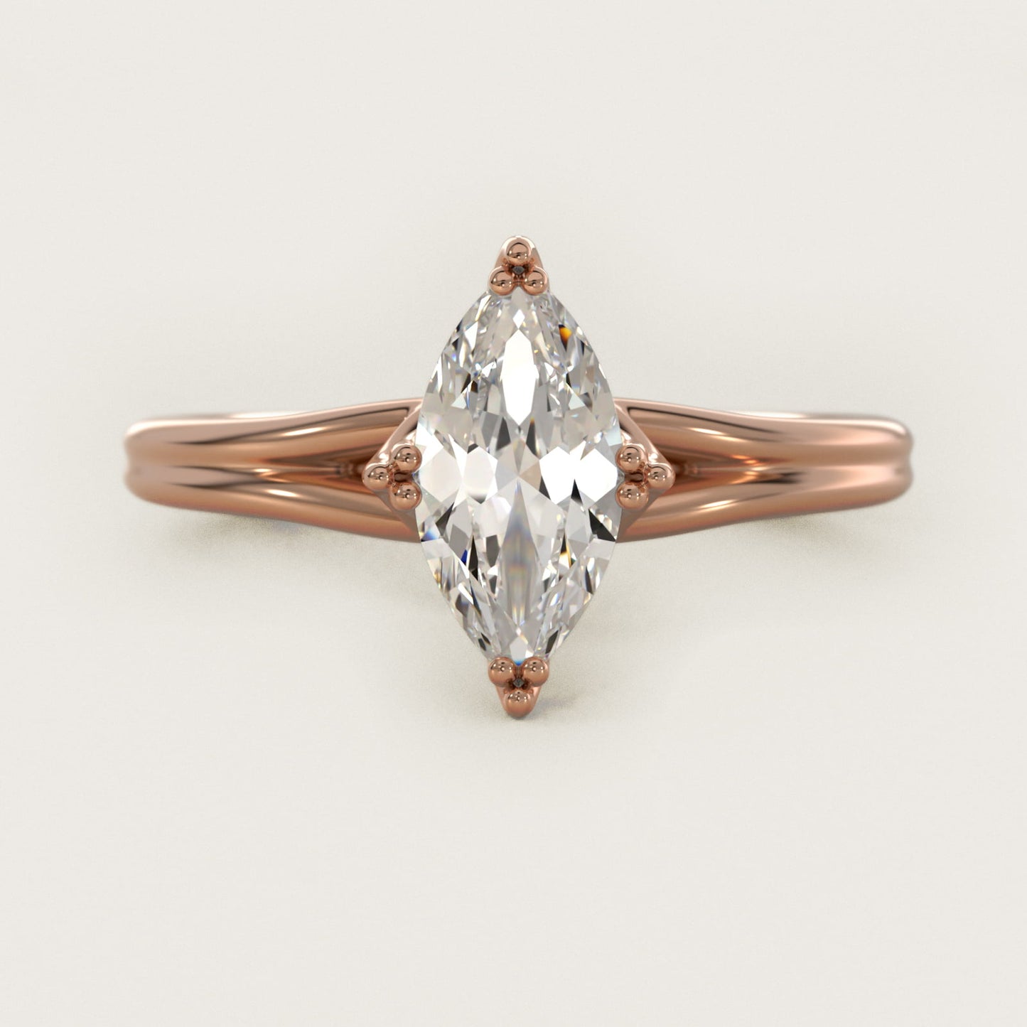 Woven Solitaire Engagement Ring In 18k Rose Gold By James Allen - Marquise Center