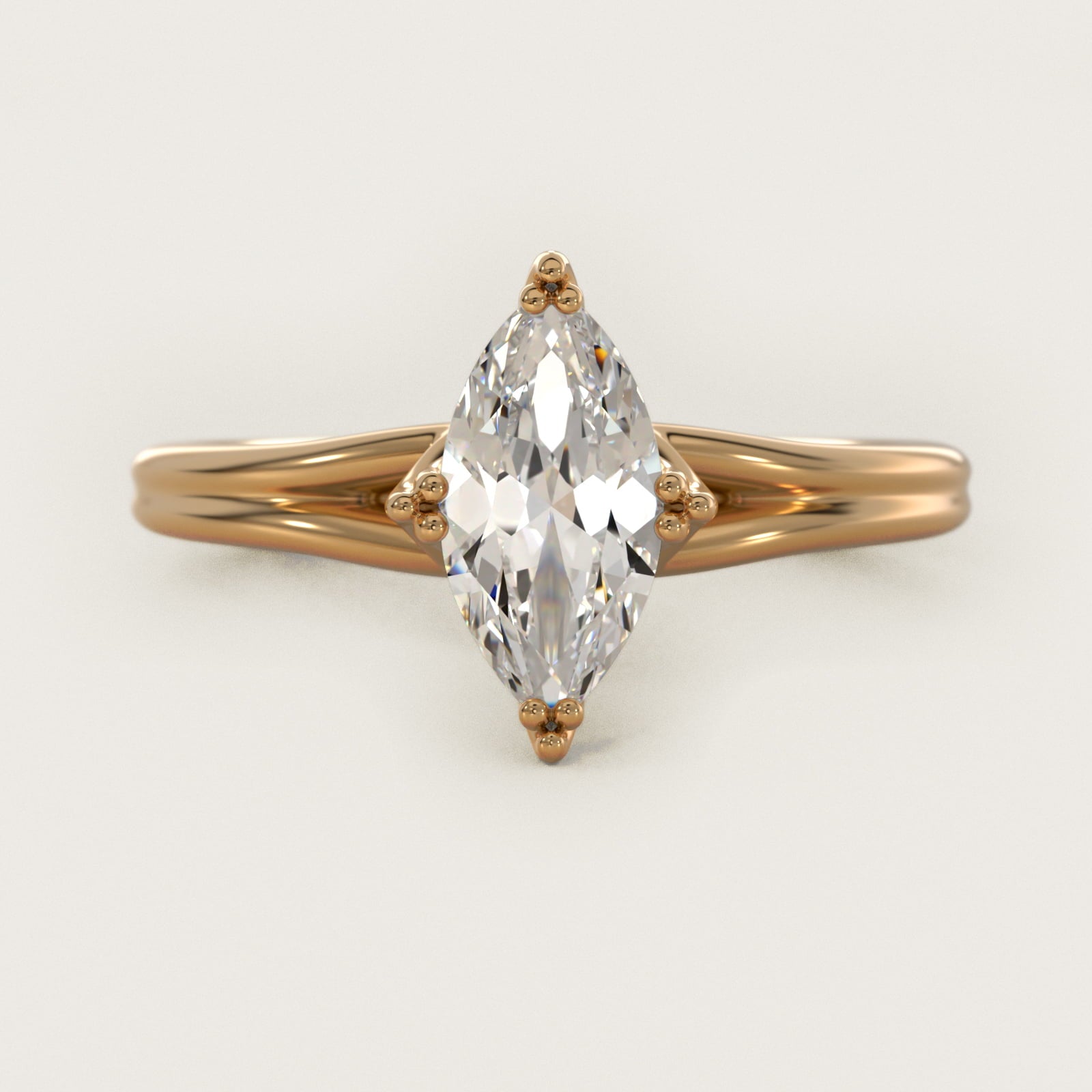 Woven Solitaire Engagement Ring In 14K Yellow Gold By James Allen - Marquise Center
