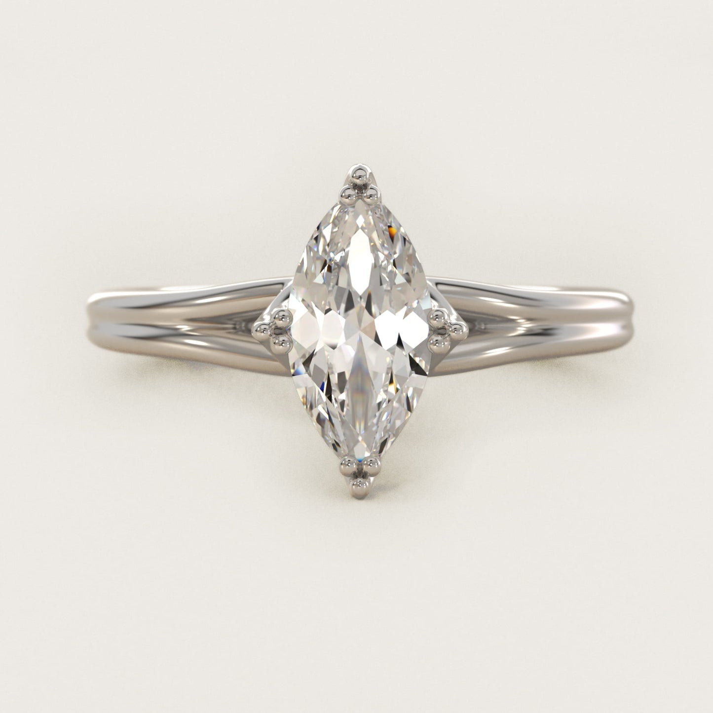 Woven Solitaire Engagement Ring In Platinum By James Allen - Marquise Center