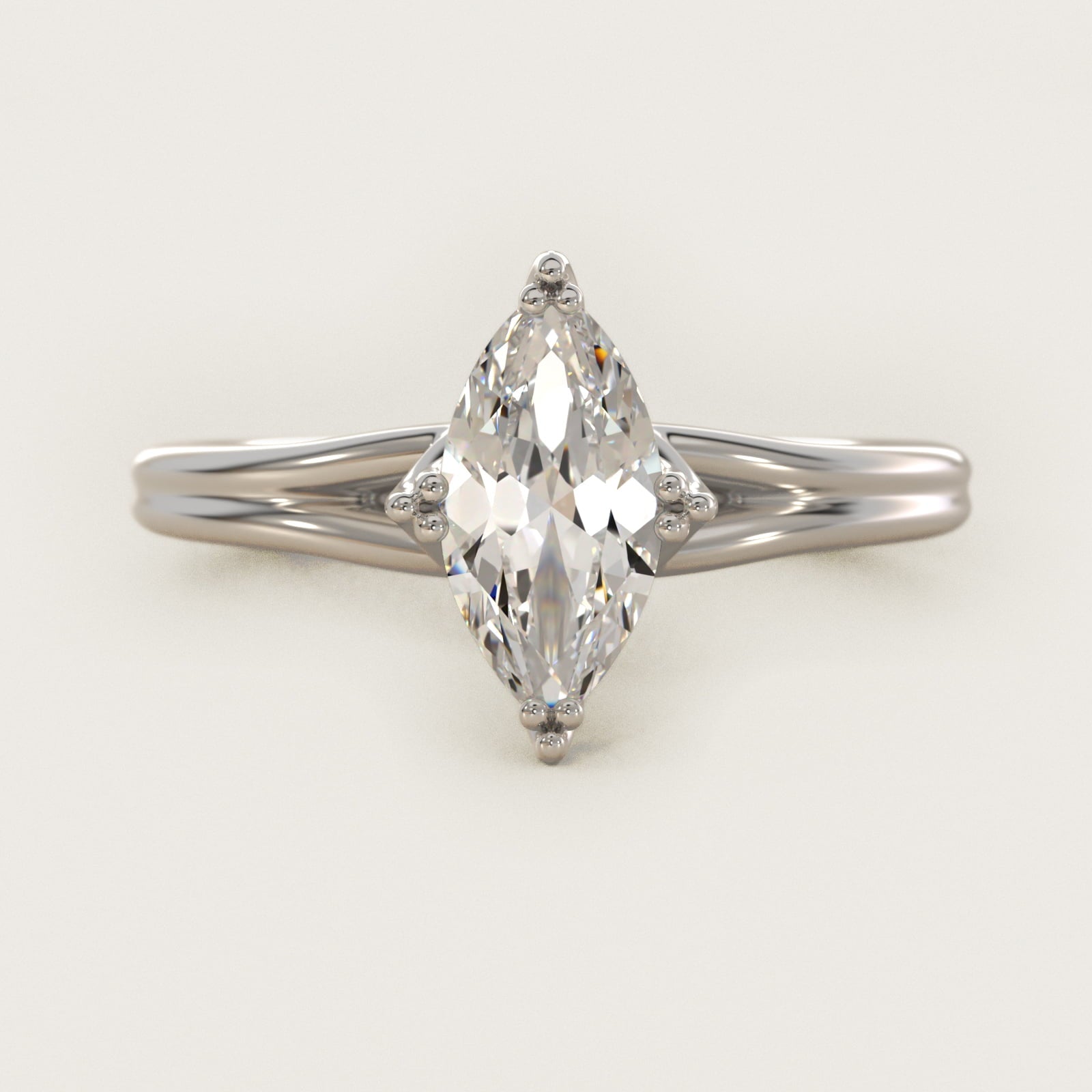Woven Solitaire Engagement Ring In Platinum By James Allen - Marquise Center