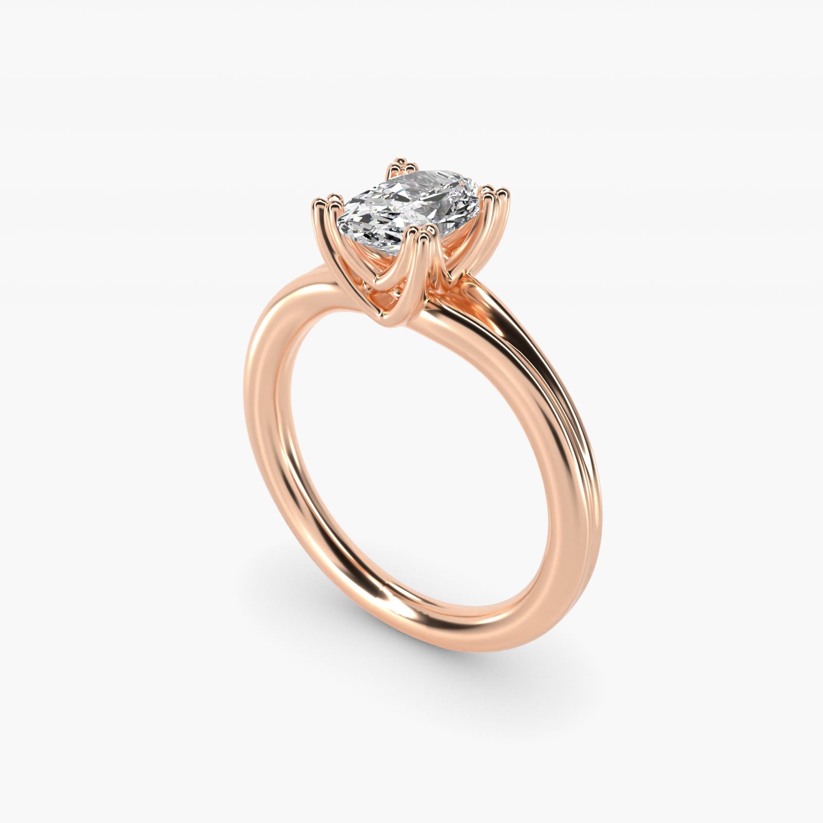 Woven Solitaire Engagement Ring In 18k Rose Gold By James Allen - Oval Center