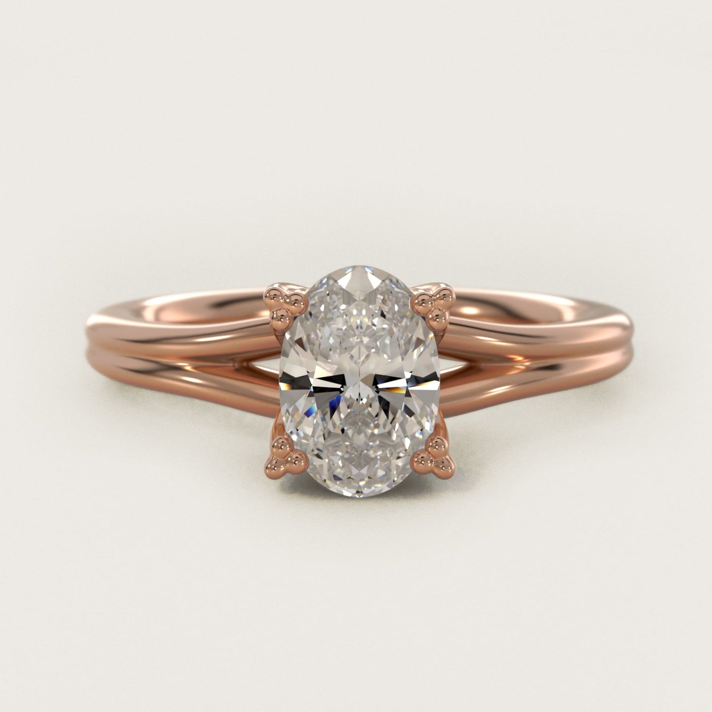 Woven Solitaire Engagement Ring In 18k Rose Gold By James Allen - Oval Center