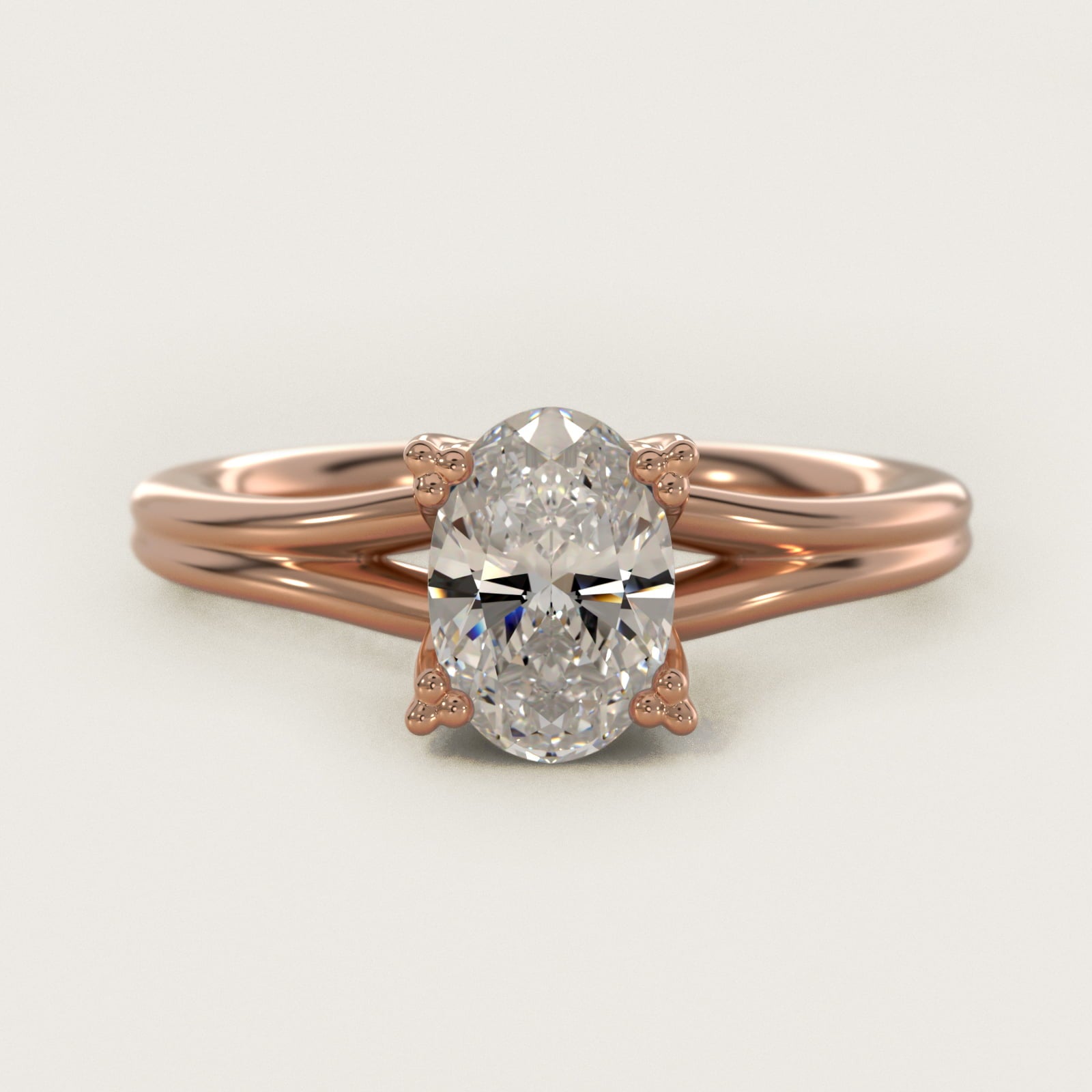 Woven Solitaire Engagement Ring In 18k Rose Gold By James Allen - Oval Center