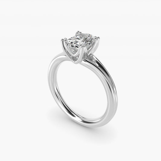 Woven Solitaire Engagement Ring In 14K White Gold By James Allen - Oval Center
