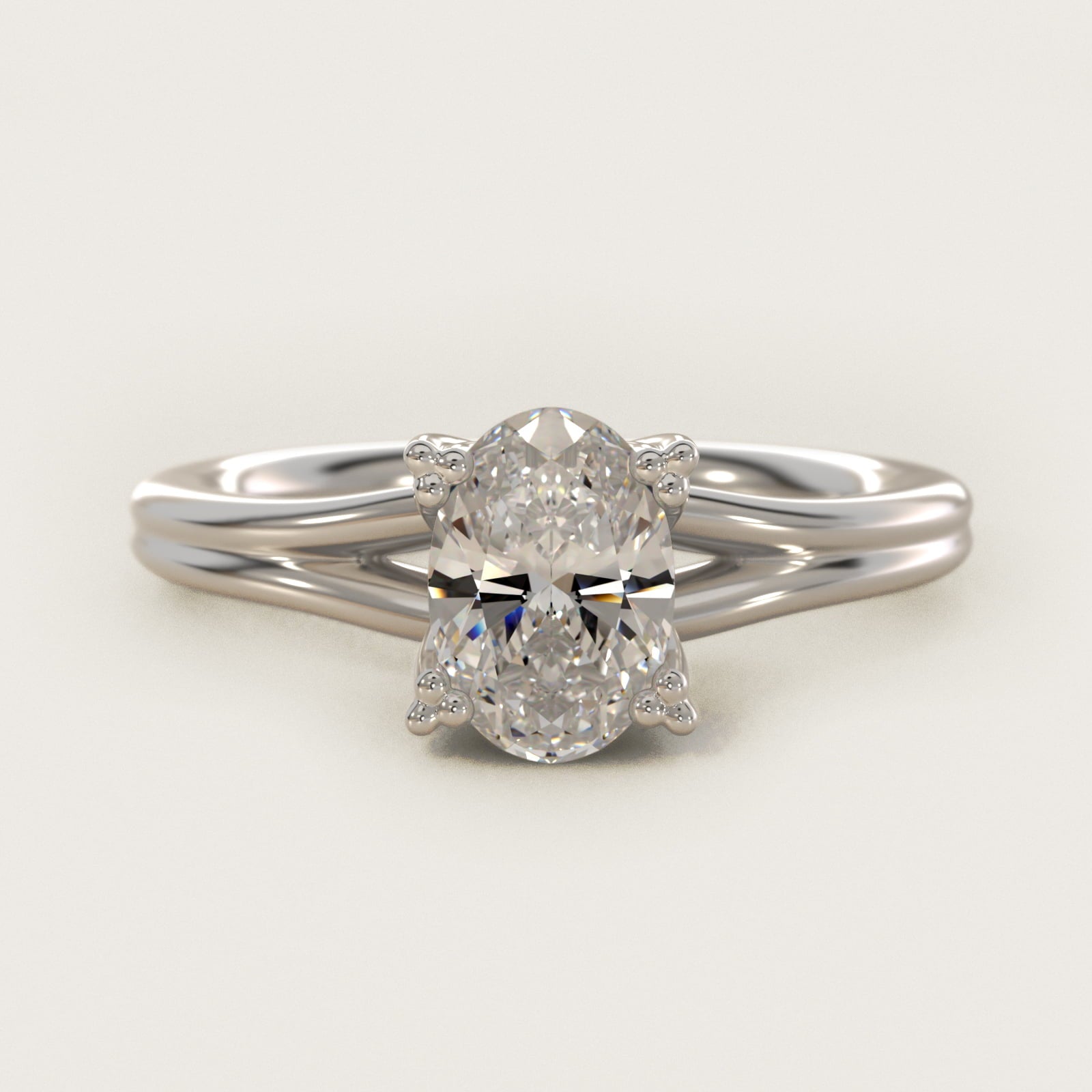 Woven Solitaire Engagement Ring In 14K White Gold By James Allen - Oval Center