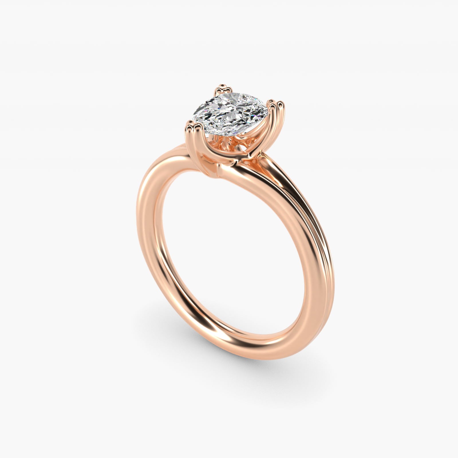 Woven Solitaire Engagement Ring In 14K Rose Gold By James Allen - Pear Center