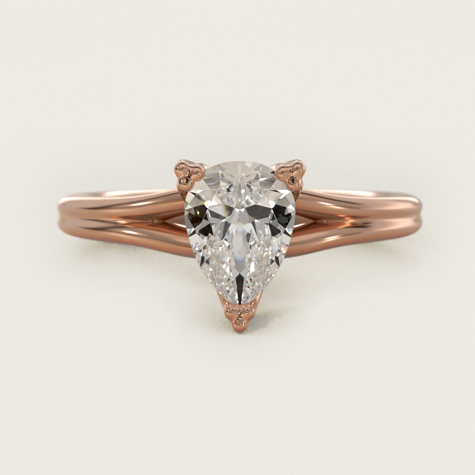 Woven Solitaire Engagement Ring In 18k Rose Gold By James Allen - Pear Center