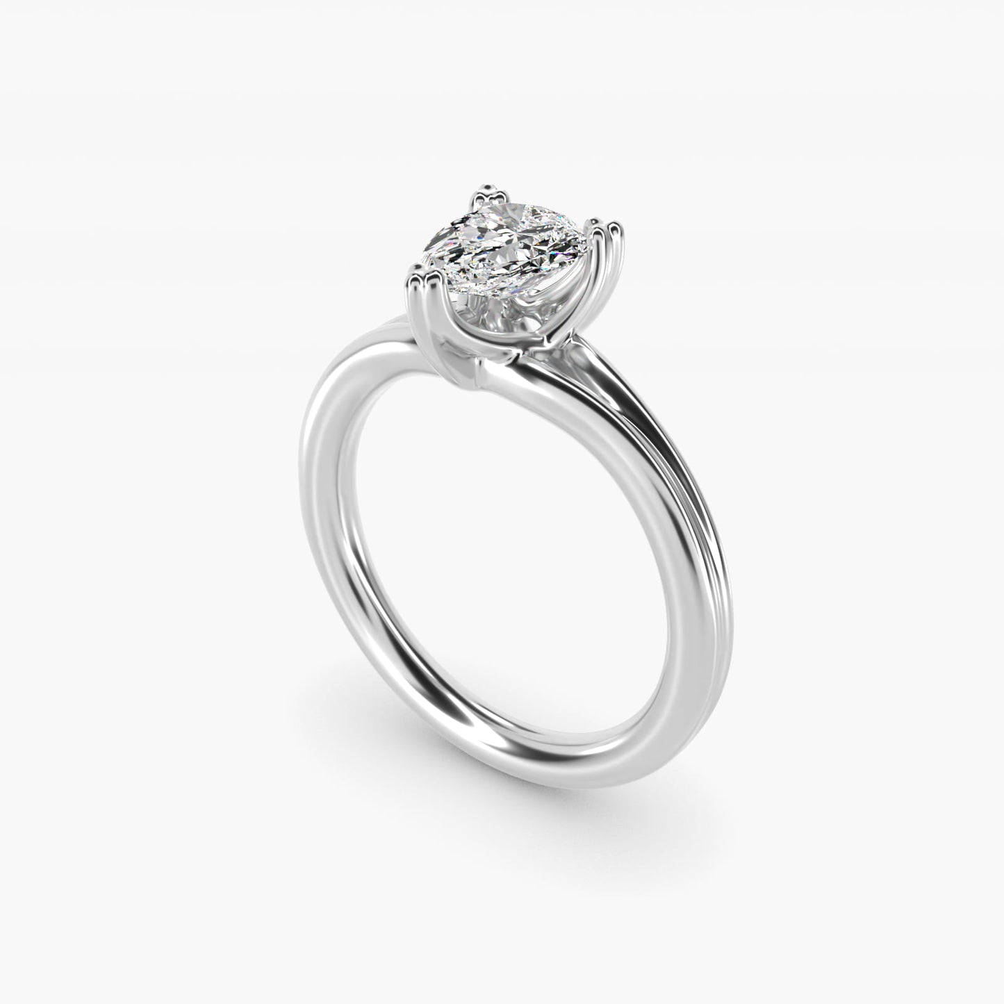 Woven Solitaire Engagement Ring In 18k White Gold By James Allen - Pear Center