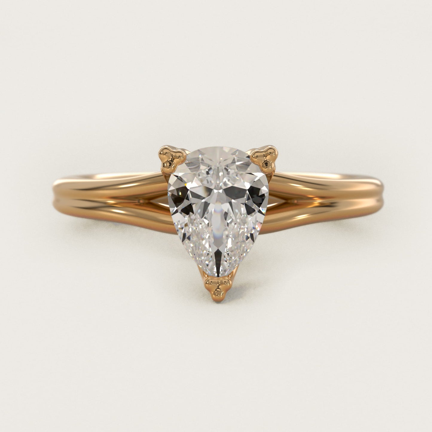 Woven Solitaire Engagement Ring In 14K Yellow Gold By James Allen - Pear Center