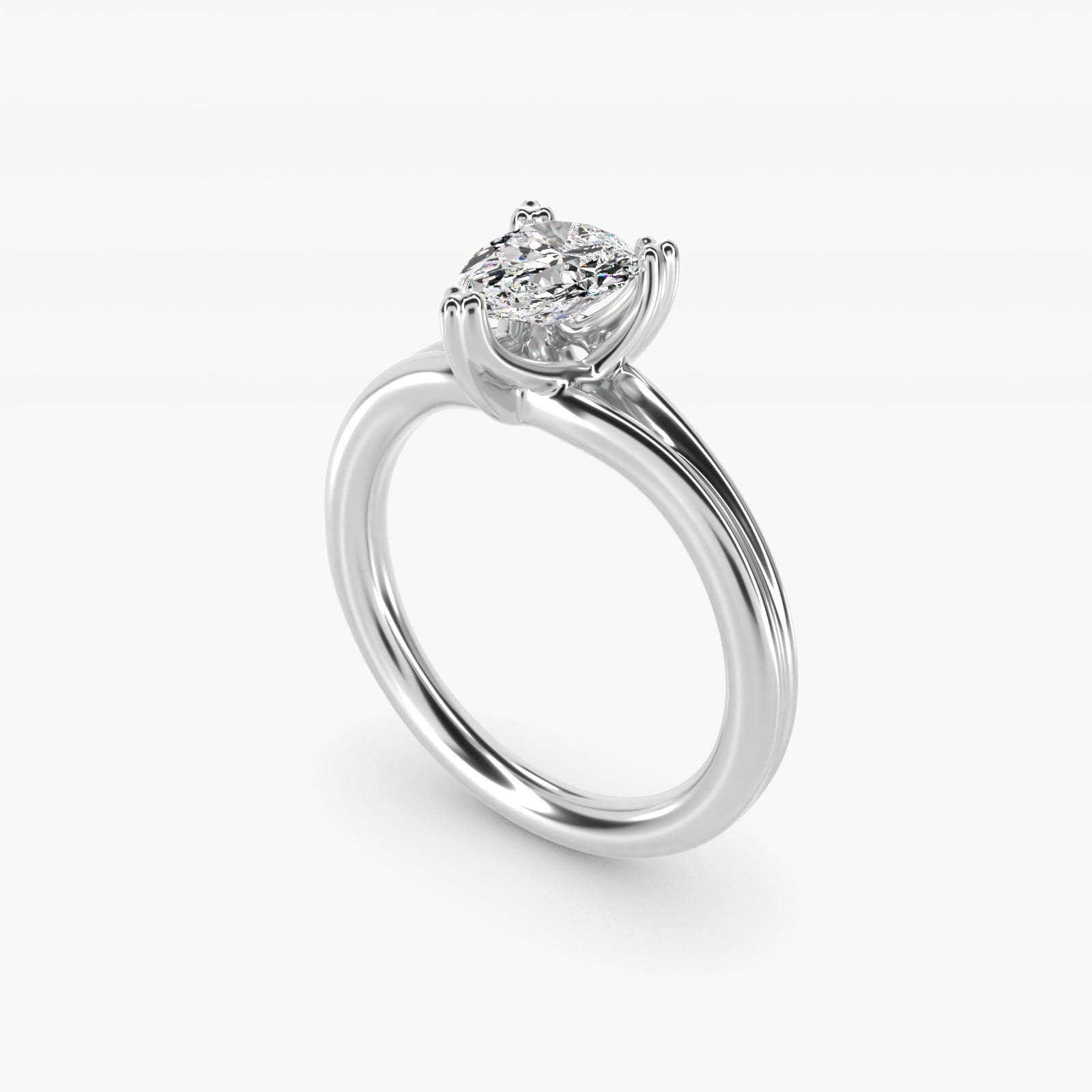 Woven Solitaire Engagement Ring In Platinum By James Allen - Pear Center