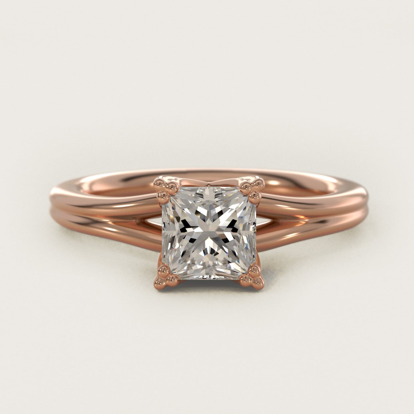 Woven Solitaire Engagement Ring In 18k Rose Gold By James Allen - Princess Center